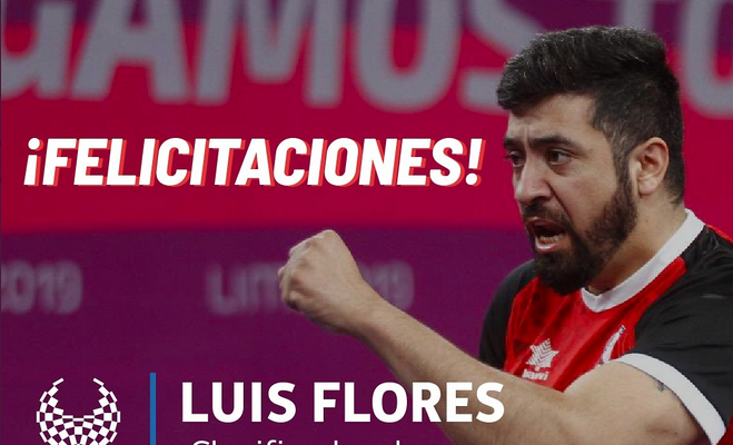 Tenimesista Luis Flores clasificó a los Juegos Paralímpicos de Tokio 2020