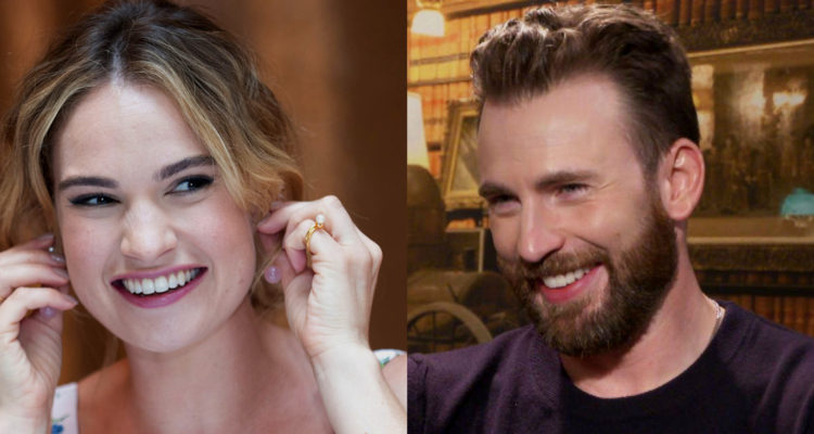 Lily James y Chris Evans