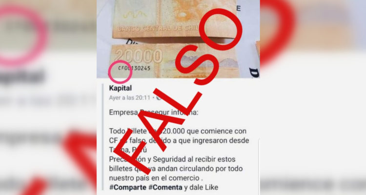 Captura de mensaje falso que circula por redes