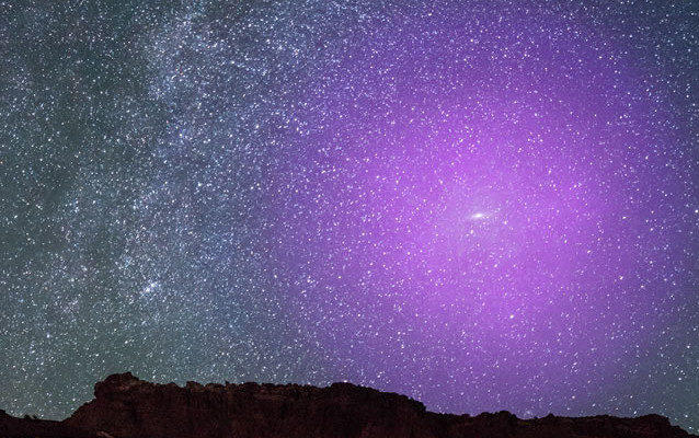 Ilustración que muestra el halo gaseoso de Andrómeda si pudiera verse a simple vista | NASA