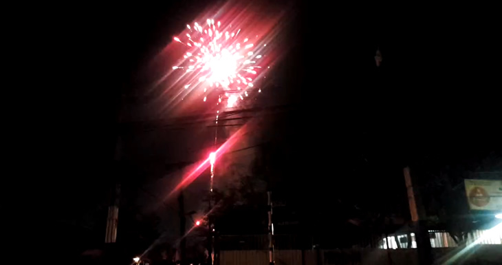 Fuegos artificiales en narcofuneral en PAC | Cedida