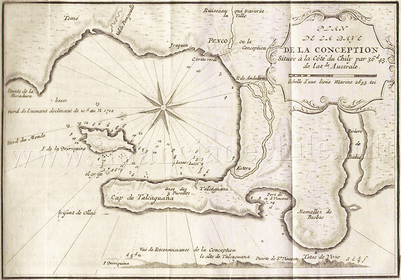 Plano de la Bahía de Concepción en 1712