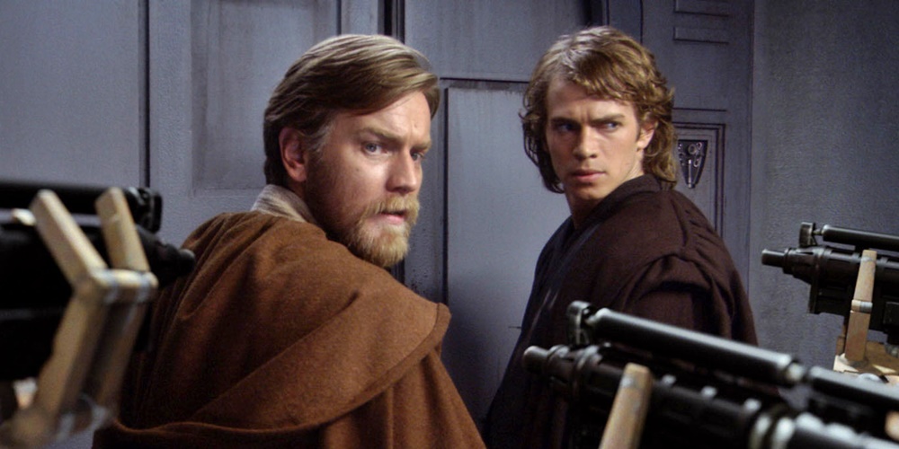 Ewan McGregor y Hayden Christensen en Star Wars Episodio III
