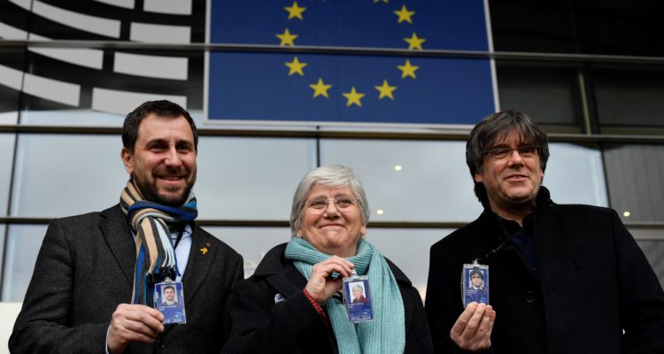 Antoni Comín, Clara Ponsatí y Carles Puigdemont | AFP