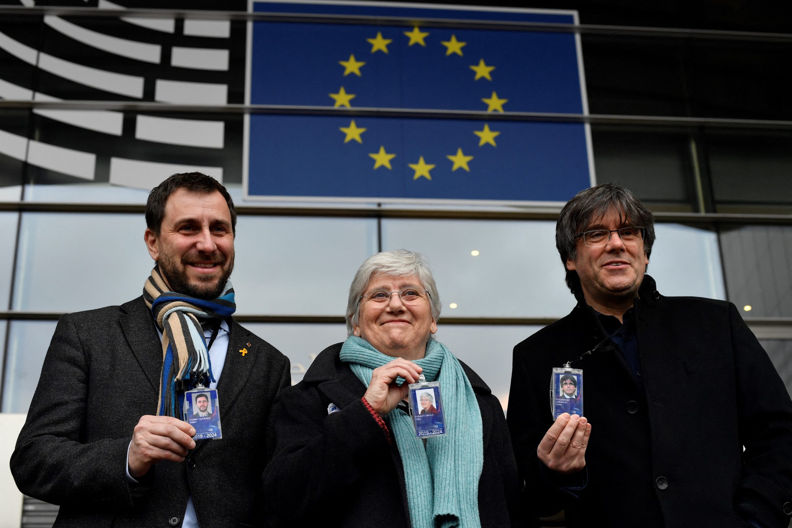 Antoni Comín, Clara Ponsatí y Carles Puigdemont | AFP