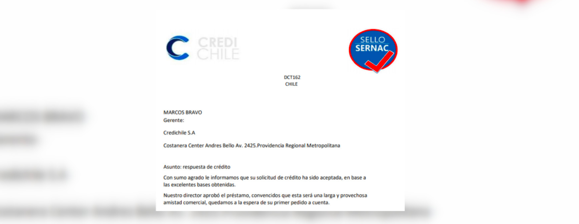 Captura de mail de supuesta financiera que incluso utilizó el logo del Sernac.
