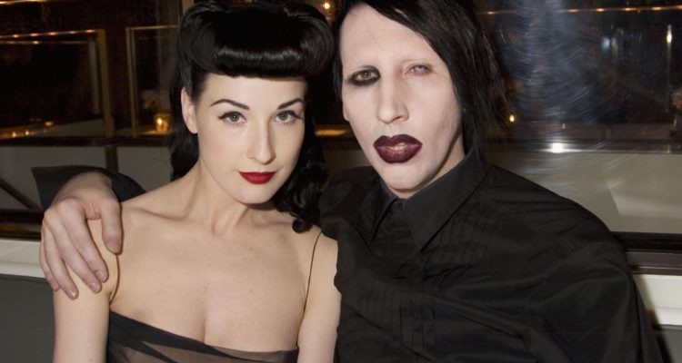 Dita Von Teese y Marilyn Manson | AFP