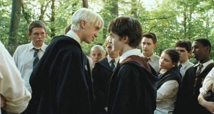Tom Felton (izquierda) en Harry Potter y el prisionero de Azkaban