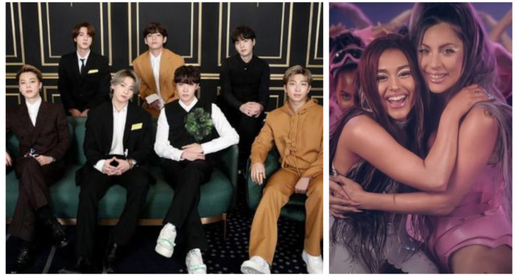 BTS, Lady Gaga y Ariana Grande 