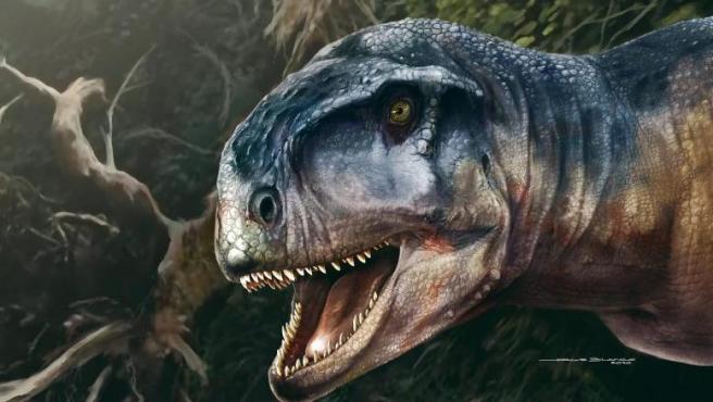 Recreación del Llukalkan aliocranianus | Jorge Blanco | Journal of Vertebrate Paleontology
