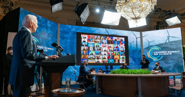 El presidente de Estados Unidos, Joe Biden, en la reunión inaugural de la Cumbre de Líderes sobre el Clima | Foto: Leaders Summit on Climate.