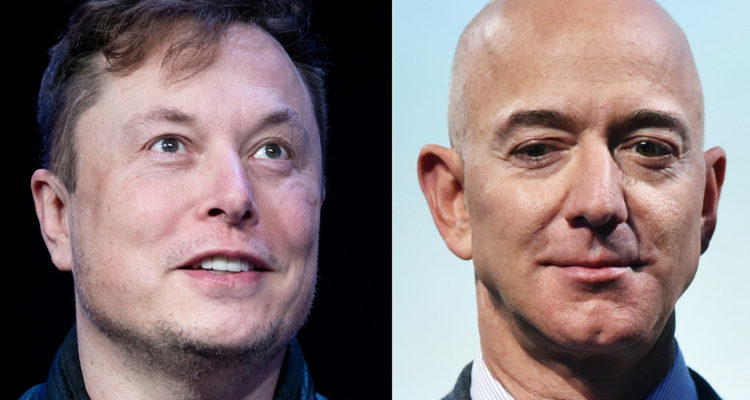 Elon Musk y Jeff Bezos | AFP