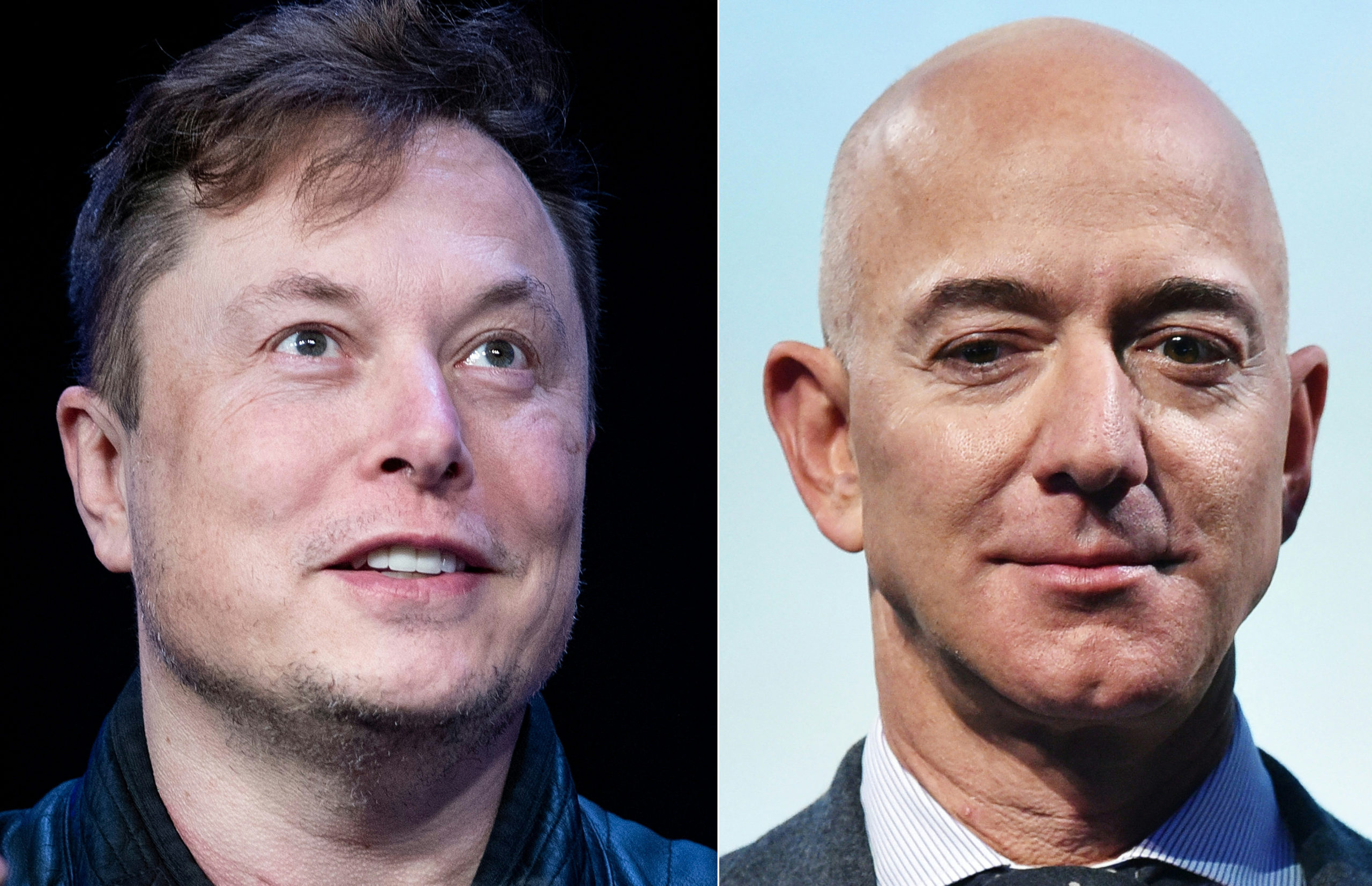 Elon Musk y Jeff Bezos | AFP