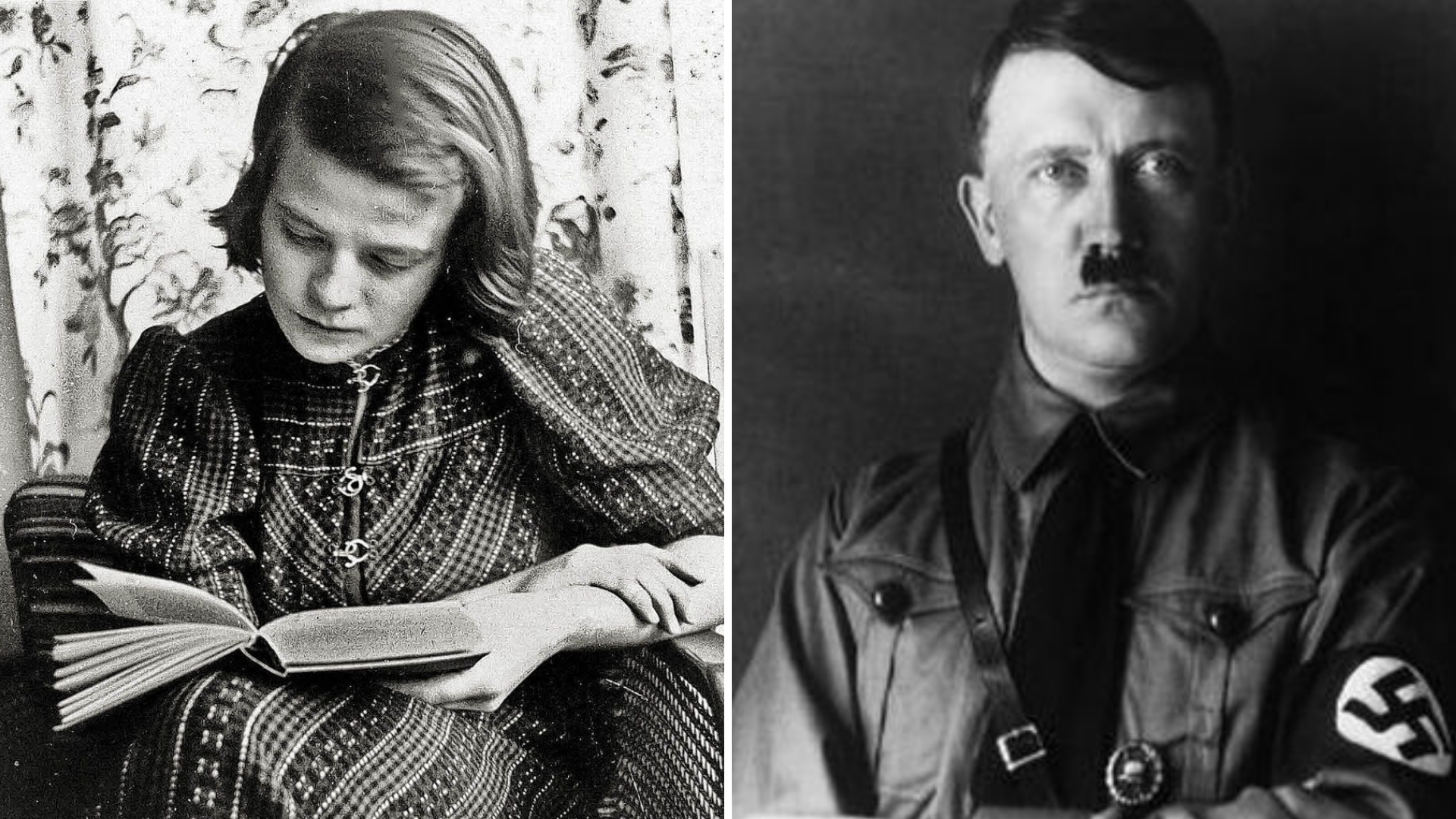 Sophie Scholl y Adolfo Hitler 