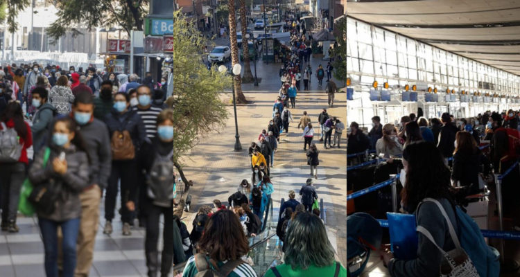 Cientos de capitalinos en las calles previo a Cuarentena total en la RM