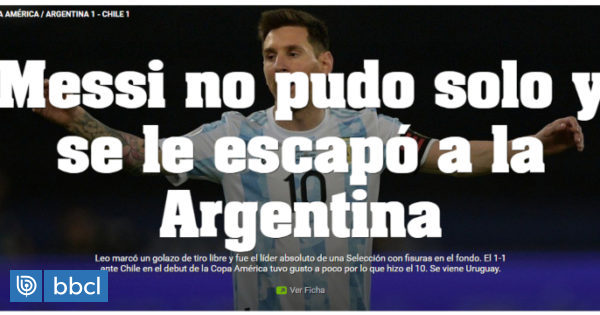 "Messi no pudo solo": la afligida reacción de la prensa argentina tras empate ante Chile - Vimarsana News