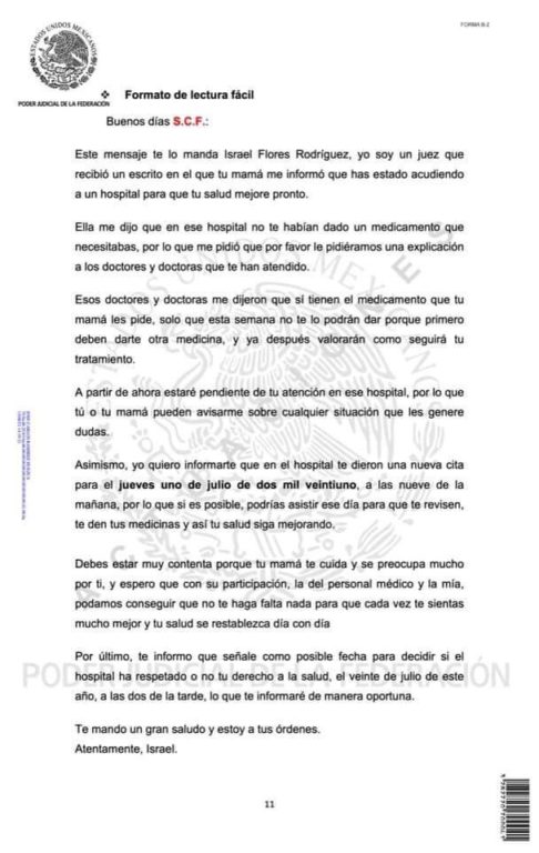 Juez Mexicano Envía Emotiva Carta A Niña Con Cáncer Para Ayudarla A Recibir Tratamiento 3188