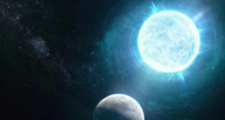Ilustración que muestra la enana blanca junto a nuestra Luna para una comparación de tamaño | Reuters

