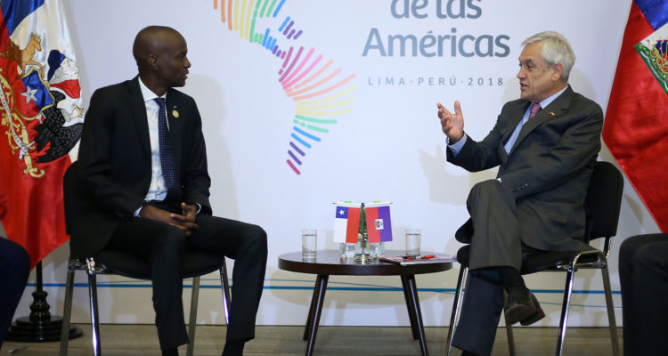 ARCHIVO Agencia UNO | El Presidente de la República, Sebastián Piñera, en encuentro con el Presidente de Haití, Jovenel Moïse, en el Ministerio de la Cultura de la Ciudad de Lima, Perú.