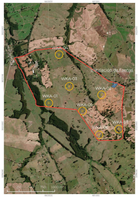 Mapa de instalación del Parque Eólico San Pablo