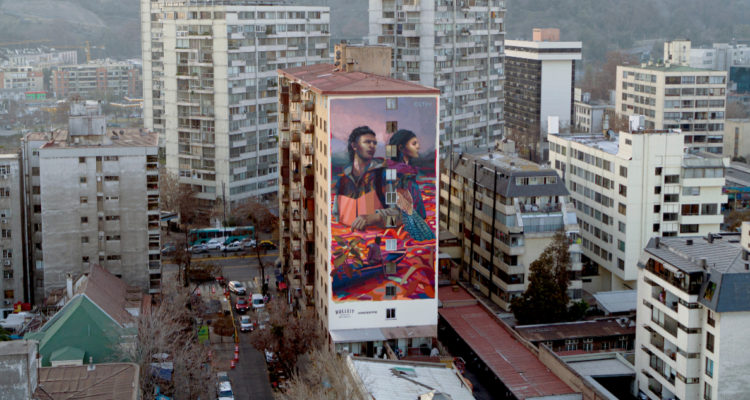 Mural Rodrigo ESTOY, Bulleit Bourbon y Lira Arte Público
