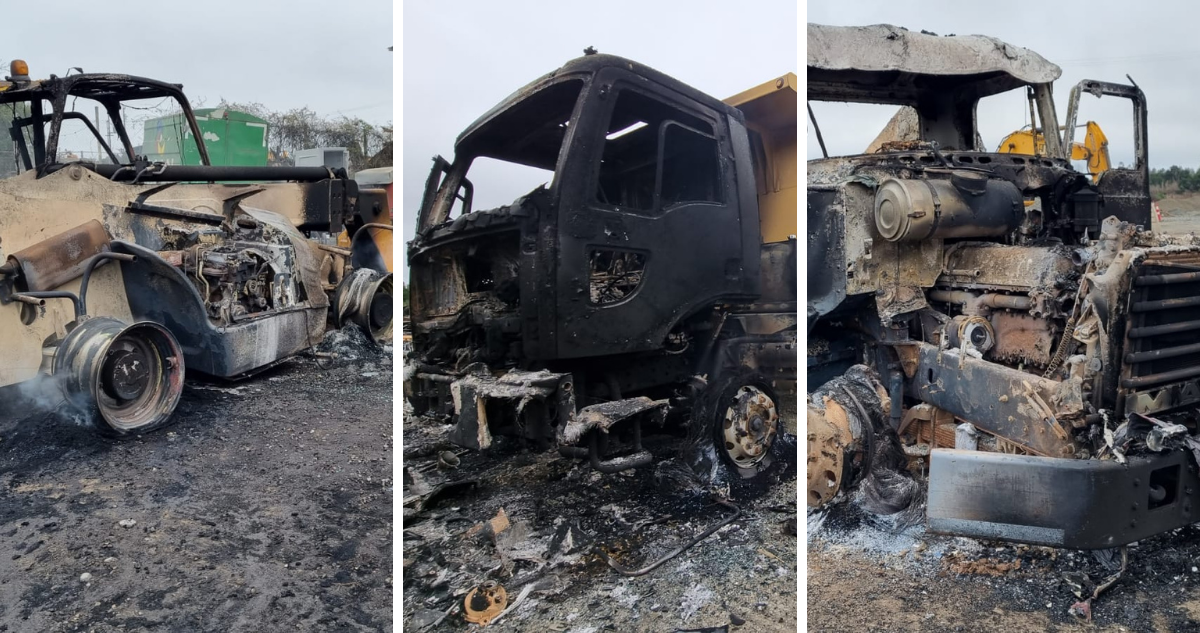 camiones destruidos