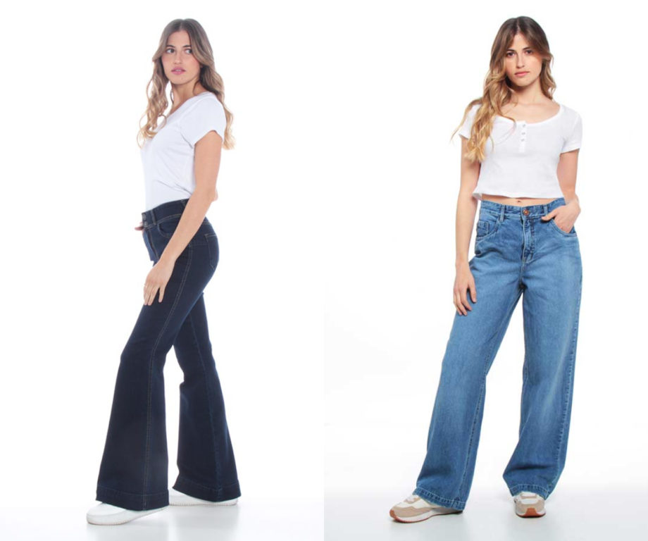 jeans flare y palazzo