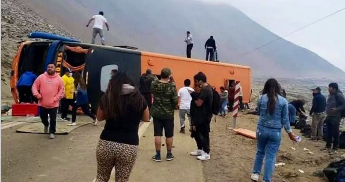 Volcamiento de un bus