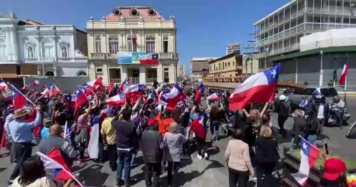 Manifestación contra migración ilegal en Iquique
