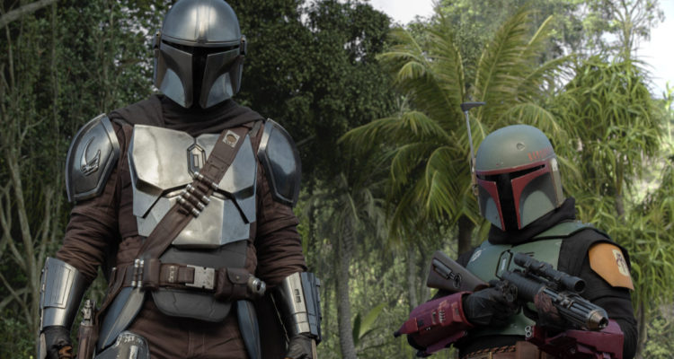 Din Djarin (I) y Boba Fett (D) en The Mandalorian