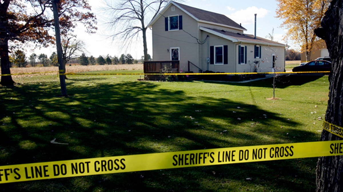La casa donde se cometió el triple homicidio, en Ohio