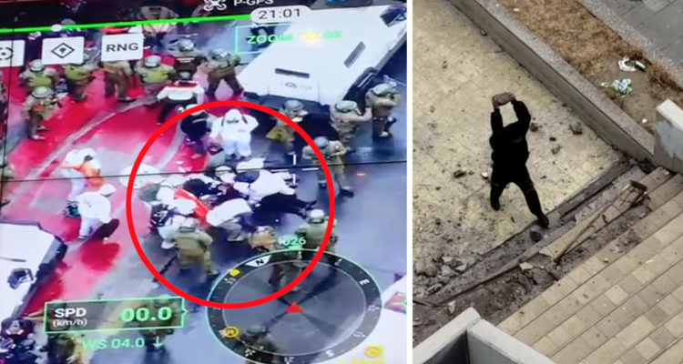 Mujer es herida por fuegos artificiales mientras manifestantes destruyen calles