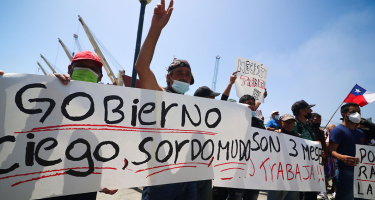 Pescadores protestando