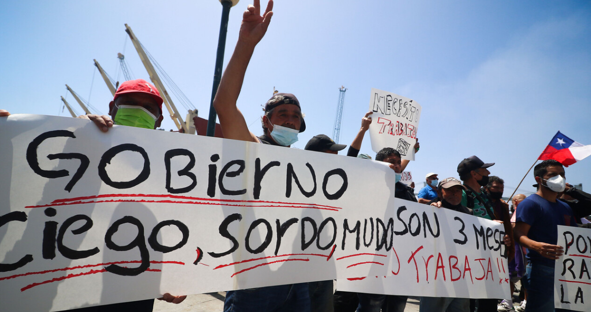 Pescadores protestando