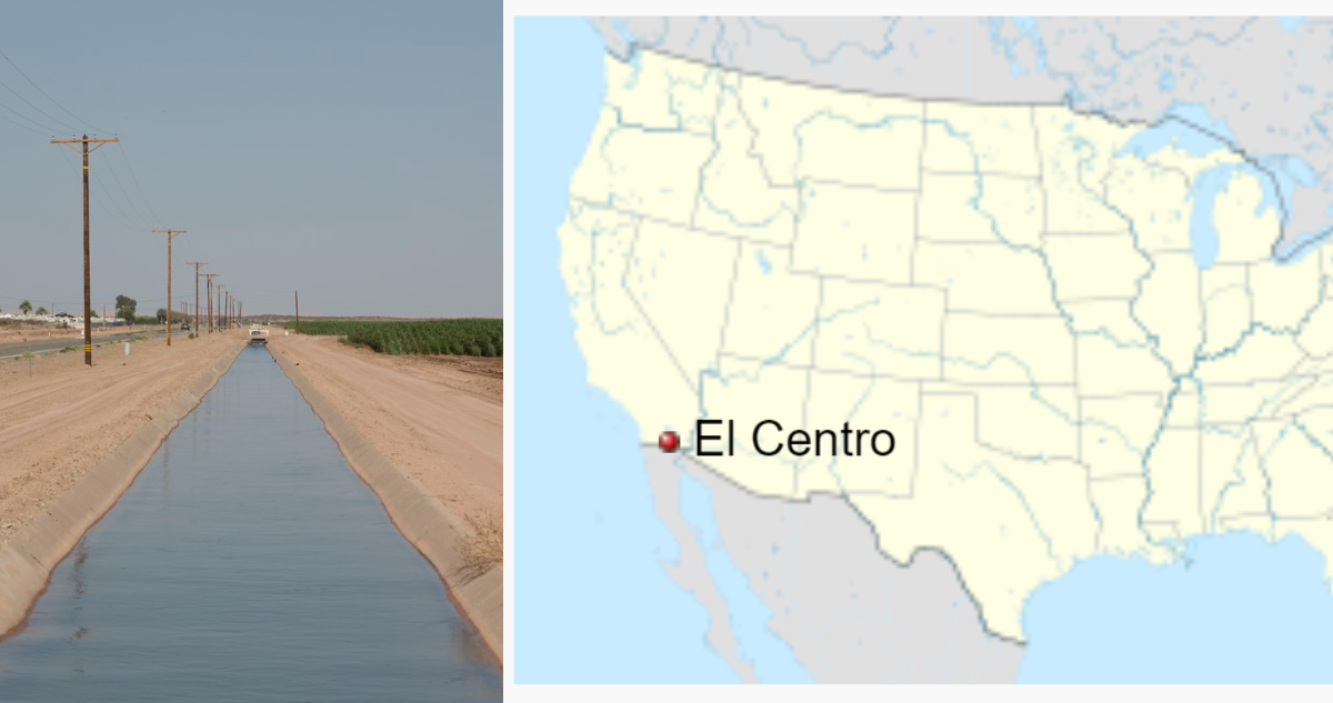Mapa sector de El Centro en California