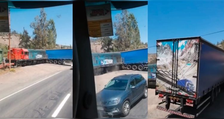 Tren y camión colisionan en Los Andes: no habría lesionados