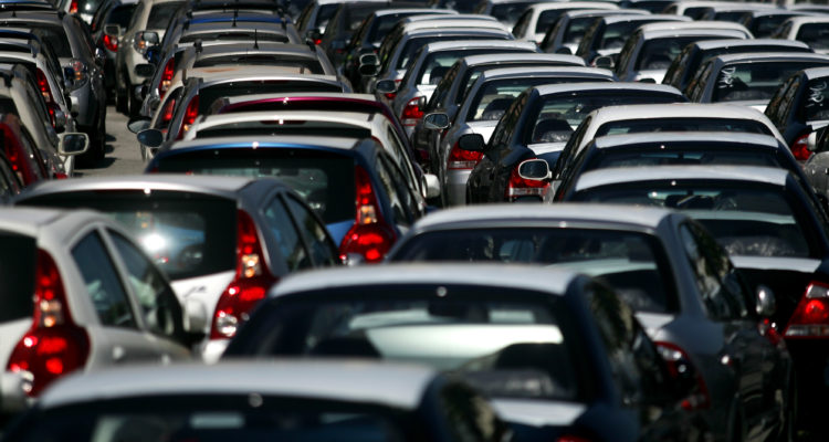 gran número de vehículos