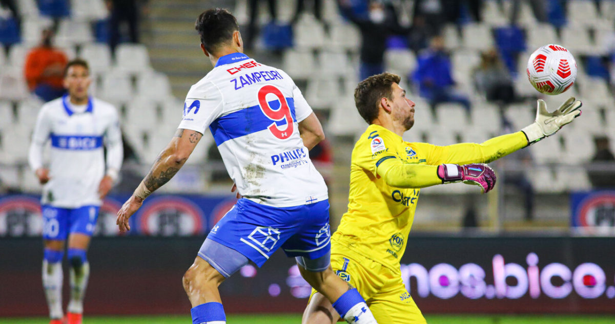 Arquero de everton se cuadra con colo colo