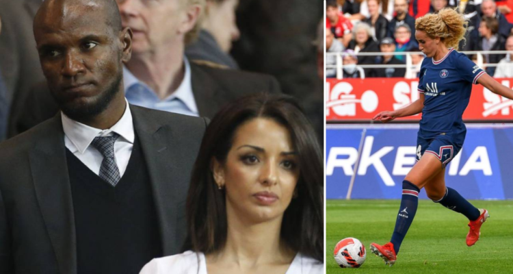 Eric Abidal, su esposa y Kheira Hamraoui