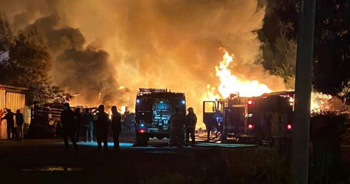 Incendio maestranza en Collipulli.