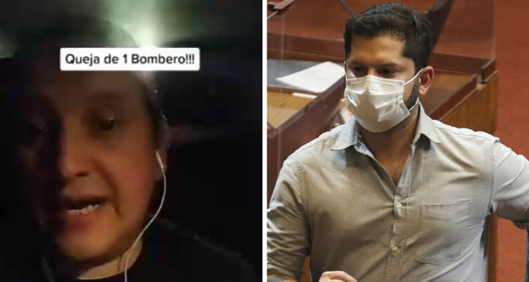 Suspenden a bombero por fustigar a Boric.