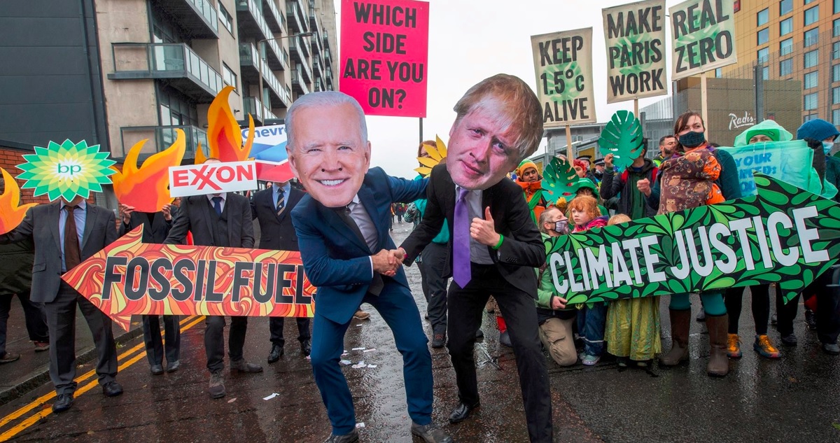 Marcha por el clima durante la COP26 de Glasgow.