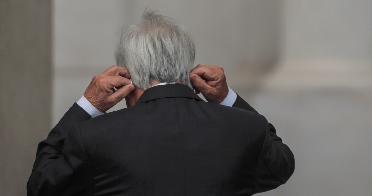 El presidente Sebastián Piñera en La Moneda.