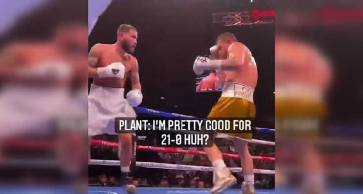 Canelo Álvarez y su diálogo con Caleb Plant en pleno partido