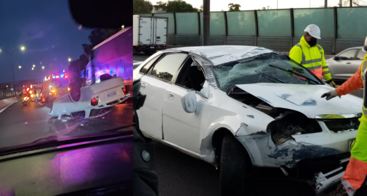 Conductor se fugó luego de protagonizar un accidente en la Ruta 5 Norte altura Independencia