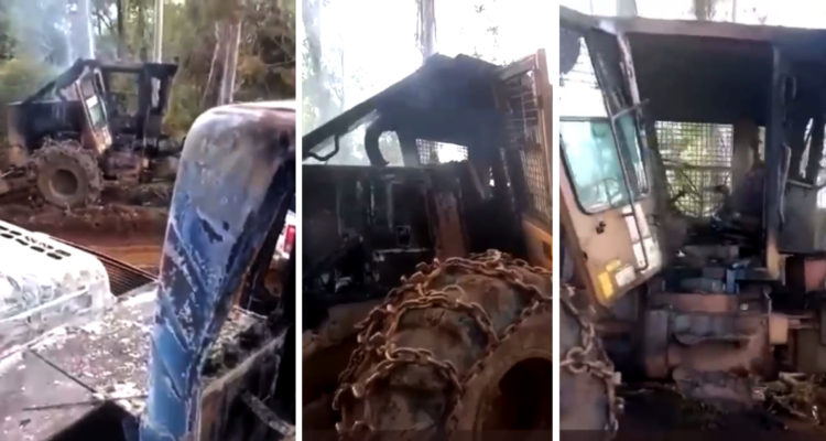 El desconsolado llanto de trabajador forestal tras la quema de sus maquinarias de trabajo en La Unión
