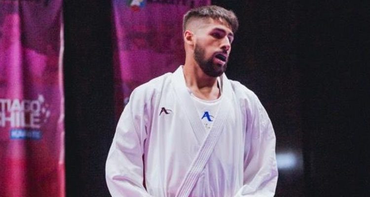 Fabián Huaiquimán en Mundial de Karate.