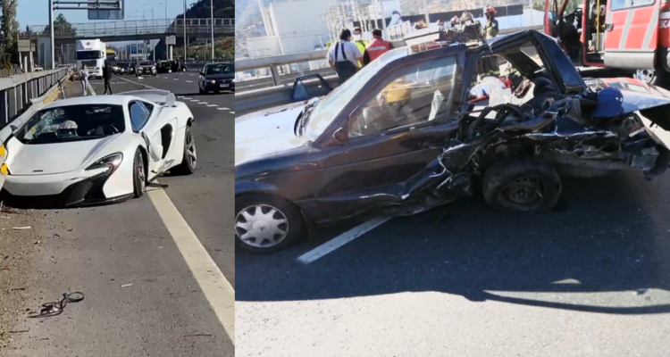 “Carrera” entre un McLaren y un Ferrari terminó en accidente en Paine: tres heridos