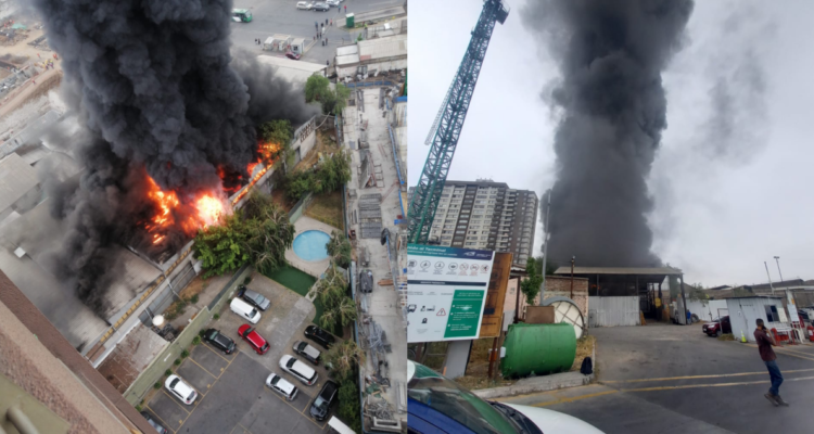 Bomberos trabaja en gigantesco incendio que se produce en la capital