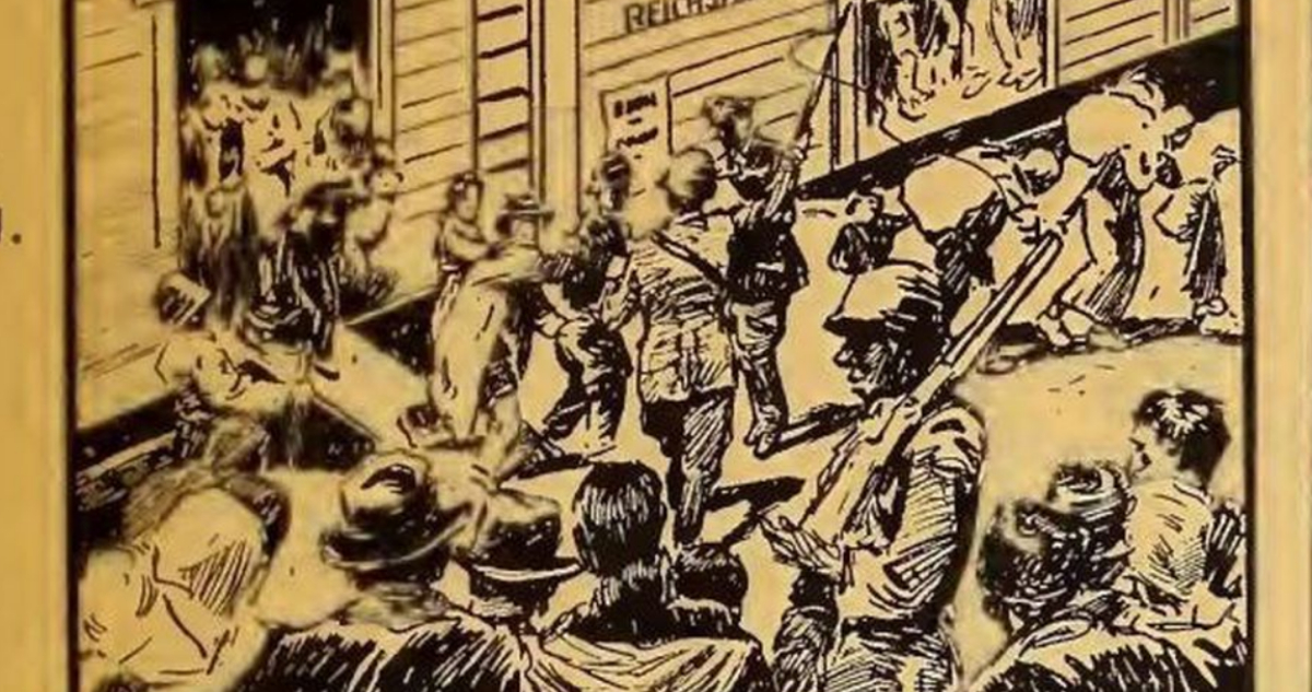 Una de las viñetas encontradas. En ella, se ve cómo soldados nazis trasladan a sus prisioneros en trenes a los campos de concentración.